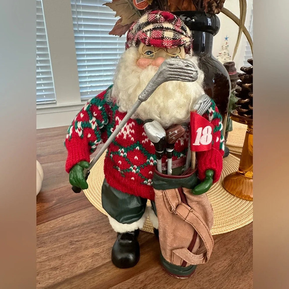 Other - Vintage GOLFING SANTA CLAUS
Figurine 10" Tall Christmas
Decor